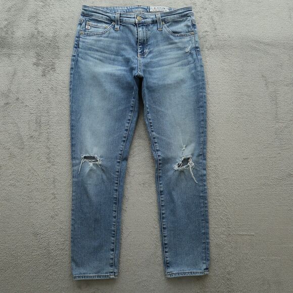 Adriano Goldschmied AG Women's 28R Low-Rise Prima Crop 26" Inseam Distressed - Picture 1 of 15